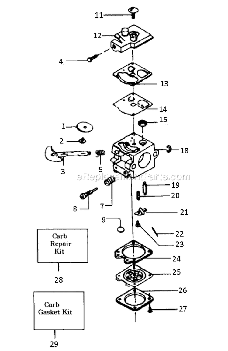 Page C Diagram and Parts List for 960  Weed Eater Leaf Blower / Vacuum